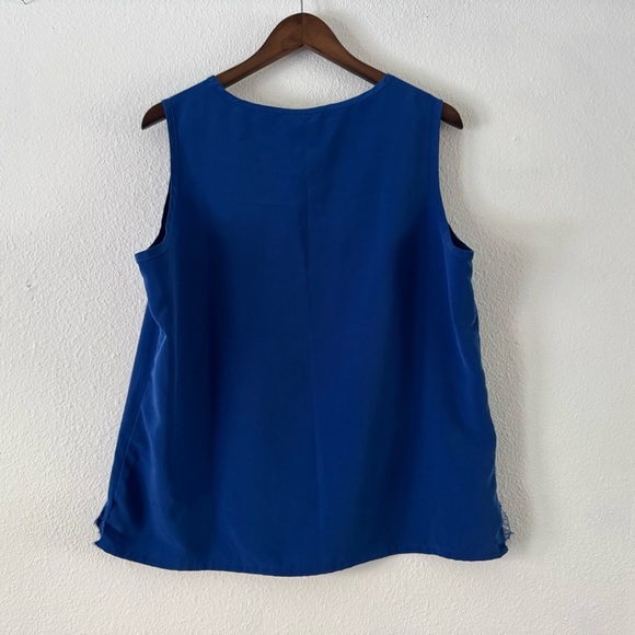 Vintage Blair Vibrant Rich Blue Classic Top Sleeveless Staple Closet Size Large - Picture 8 of 9